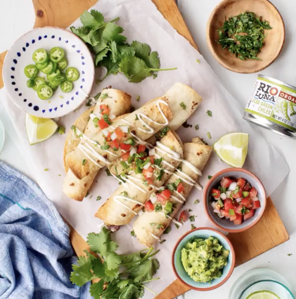 Green Chile Jackfruit Taquitos - Rio Luna